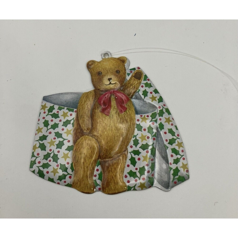 Vintage Metal Teddy Bear Ornament